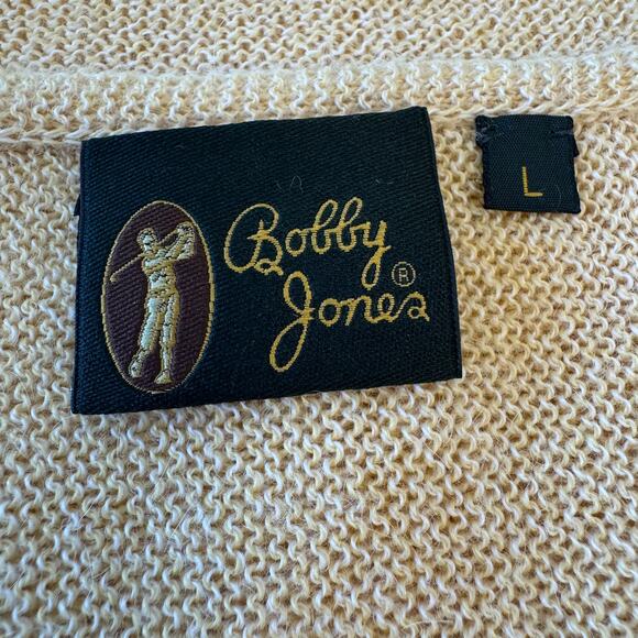 Bobby Jones Baby Alpaca Pullover Sweater Men's Size L Creamy Yellow Made in Peru - Picture 8 of 11